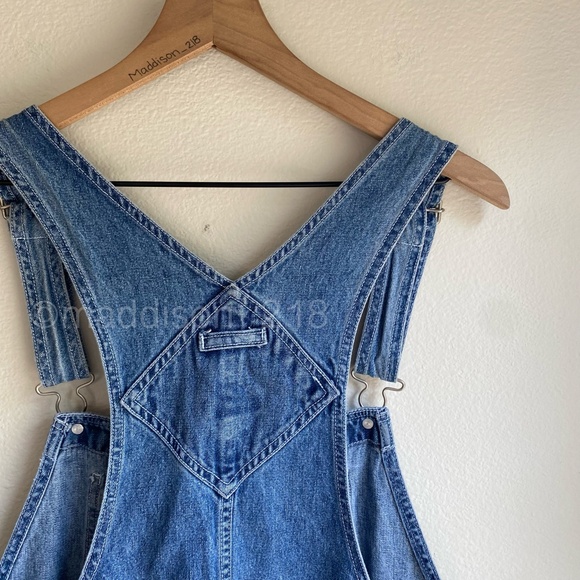 Vintage Overalls size Large women’s Embroidered American Flag Straight Leg L - Picture 7 of 12